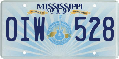 MS license plate OIW528
