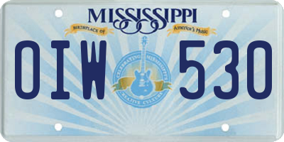 MS license plate OIW530