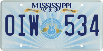 MS license plate OIW534