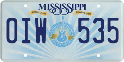 MS license plate OIW535