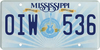 MS license plate OIW536