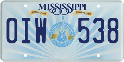 MS license plate OIW538