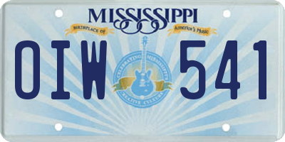 MS license plate OIW541