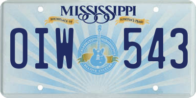 MS license plate OIW543