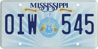 MS license plate OIW545