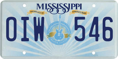 MS license plate OIW546