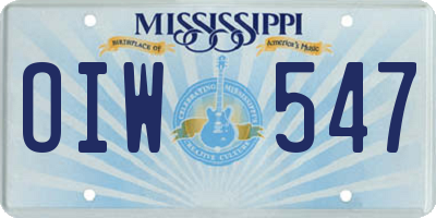 MS license plate OIW547