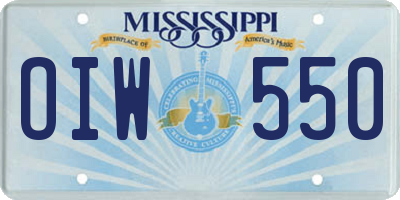 MS license plate OIW550
