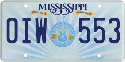 MS license plate OIW553