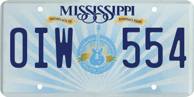 MS license plate OIW554