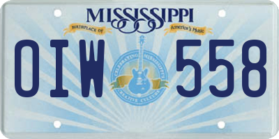 MS license plate OIW558
