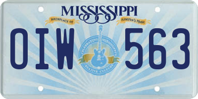 MS license plate OIW563