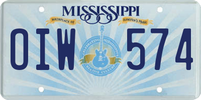 MS license plate OIW574