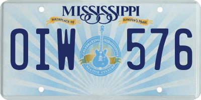MS license plate OIW576