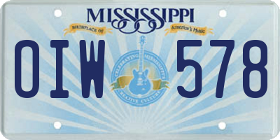 MS license plate OIW578