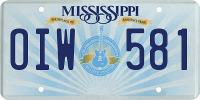 MS license plate OIW581
