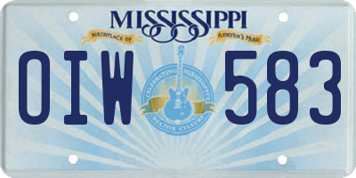 MS license plate OIW583