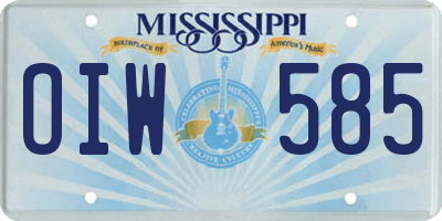 MS license plate OIW585
