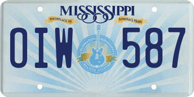 MS license plate OIW587