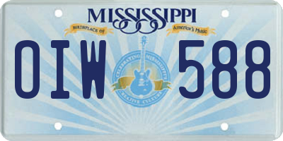 MS license plate OIW588