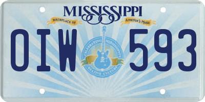 MS license plate OIW593