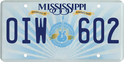 MS license plate OIW602