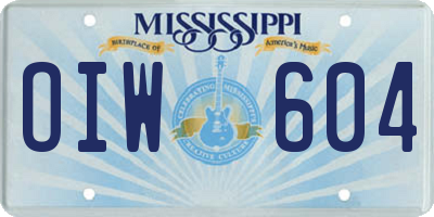 MS license plate OIW604