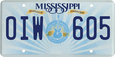 MS license plate OIW605