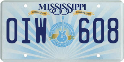 MS license plate OIW608