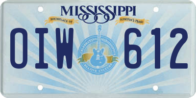 MS license plate OIW612