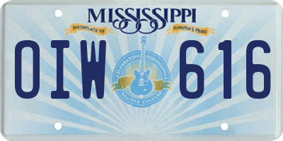 MS license plate OIW616