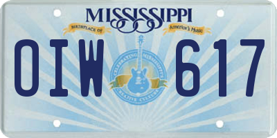 MS license plate OIW617