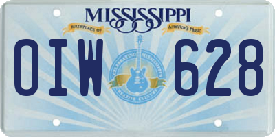 MS license plate OIW628