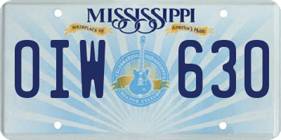 MS license plate OIW630