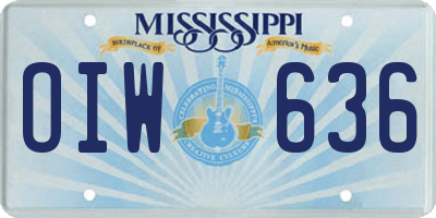 MS license plate OIW636
