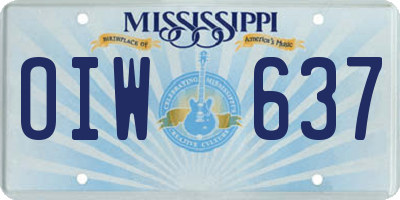 MS license plate OIW637
