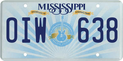MS license plate OIW638