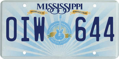 MS license plate OIW644