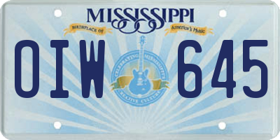 MS license plate OIW645