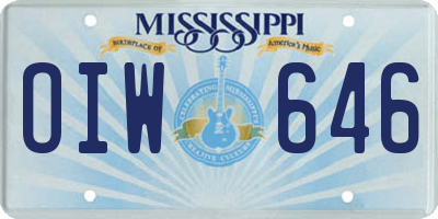 MS license plate OIW646