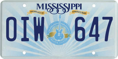 MS license plate OIW647