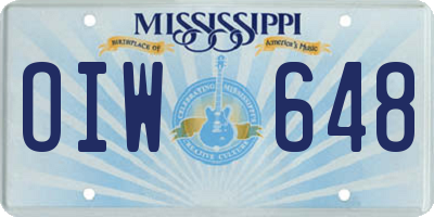 MS license plate OIW648