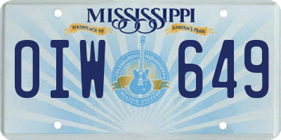 MS license plate OIW649