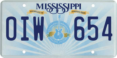 MS license plate OIW654
