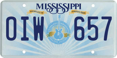 MS license plate OIW657