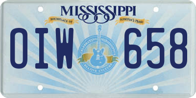 MS license plate OIW658