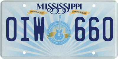 MS license plate OIW660