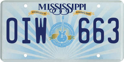 MS license plate OIW663