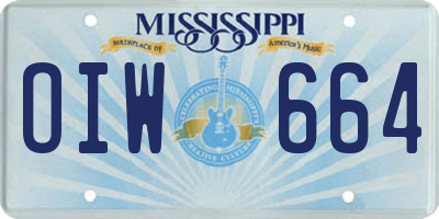 MS license plate OIW664