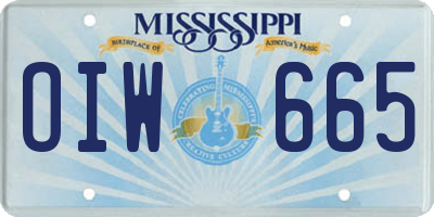 MS license plate OIW665